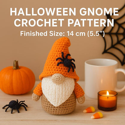 Halloween Gnome Crochet Pattern | Amigurumi Doll PDF Tutorial | DIY Spooky Crochet Decor | Beginner Friendly BBM