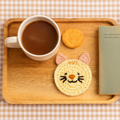Crochet Cat Coaster Pattern PDF |Kitty Mug Rug Pattern | Easy Beginner BBM