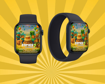 Editable Birthday Invitation | Pixel Desert Party Template | Adventure Game Theme | Boys Birthday Canva Invite BBM