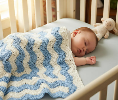 Shell Stitch Baby Blanket Crochet PDF | Whispering Waves Pattern Digital Download BBM