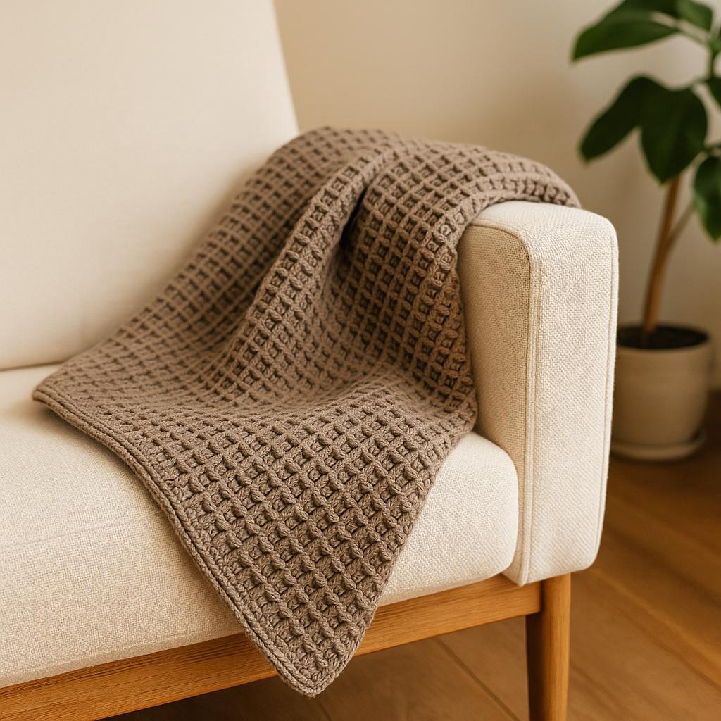 Waffle Stitch Crochet Blanket Pattern | Textured Afghan Throw PDF BBM