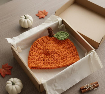 Baby Pumpkin Hat Crochet Pattern | Newborn to Child Sizes | Fall Beanie | Easy Beginner BBM