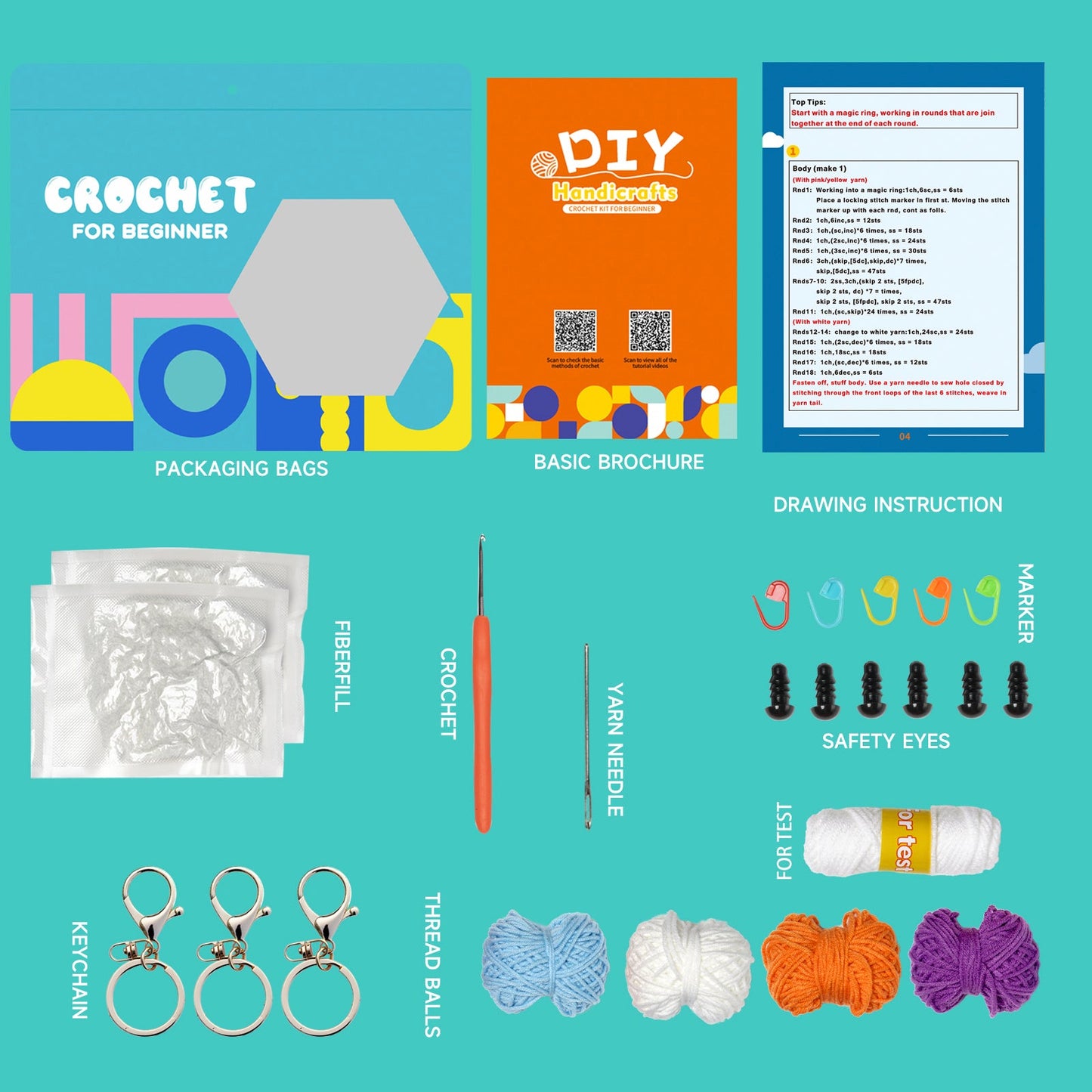 Whale Amigurumi DIY Crochet Kit Wizardi F07N8-M43 Wizardi