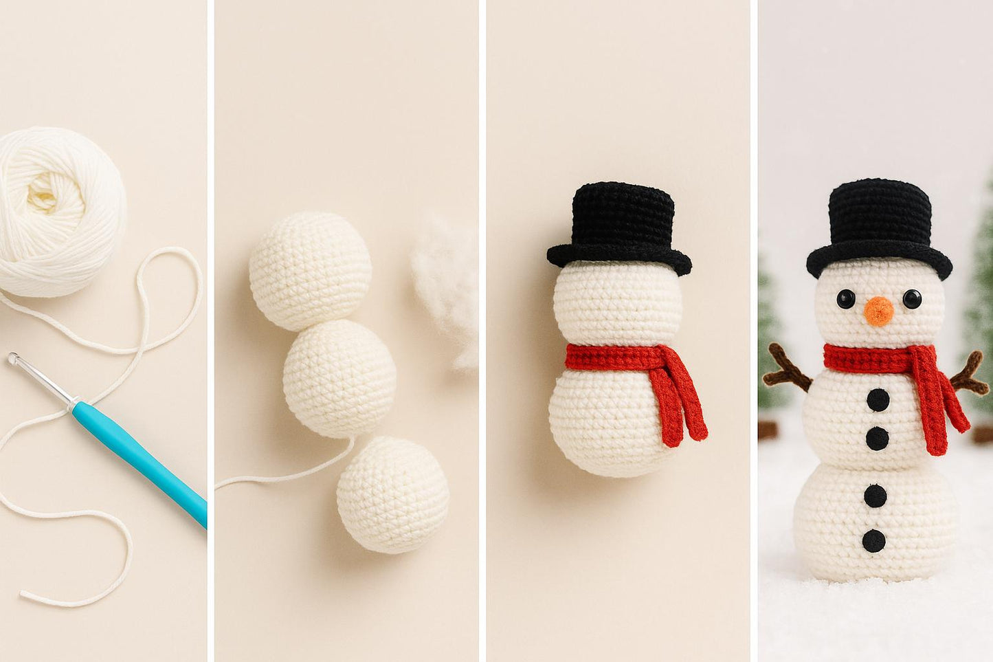 Cozy Snow Friend Crochet Pattern PDF | Amigurumi Snowman BBM