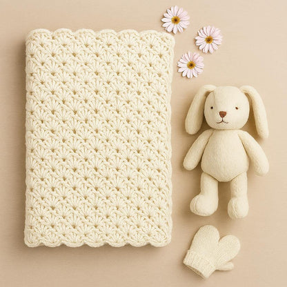 shell Stitch Blanket Crochet Pattern PDF | Quick & Easy Beginner Tutorial BBM