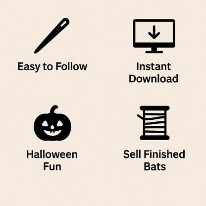 Mini Bat Crochet Pattern PDF | Halloween Amigurumi Toy Tutorial | Kawaii Plush  | Easy Beginner Crochet BBM