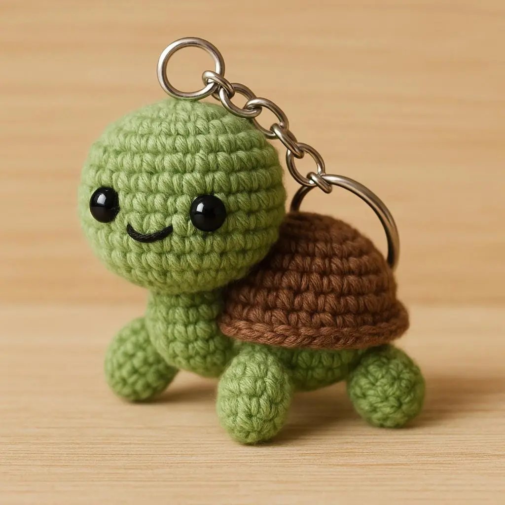 Mini Turtle Crochet Pattern PDF | Amigurumi Animal Keychain DIY Tutorial BBM