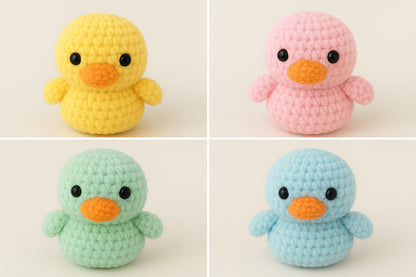 No-Sew Crochet Duck Plush Pattern | Chunky Chenille Amigurumi PDF Digital File BBM