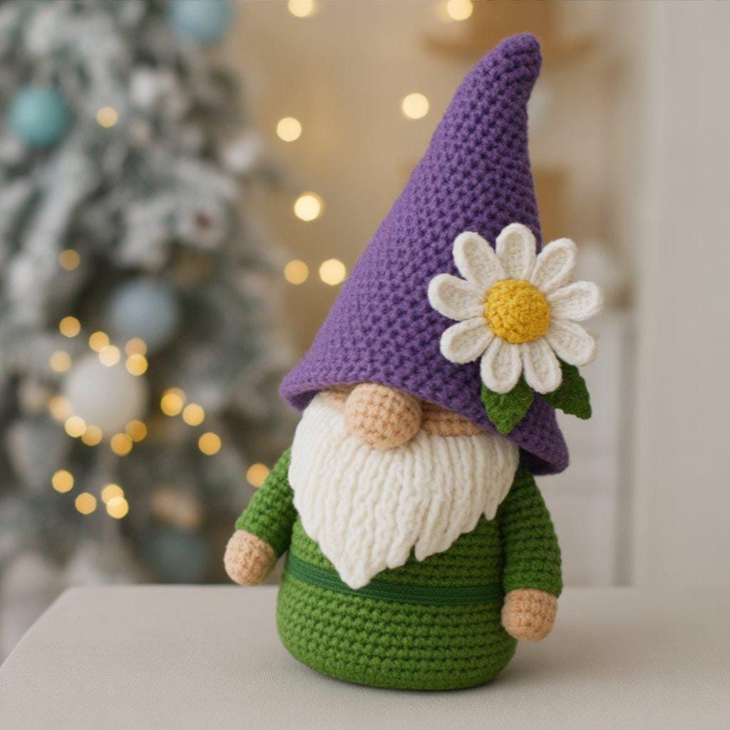 Daisy Gnome Crochet Pattern: Amigurumi Flower Gnome (PDF Download) BBM