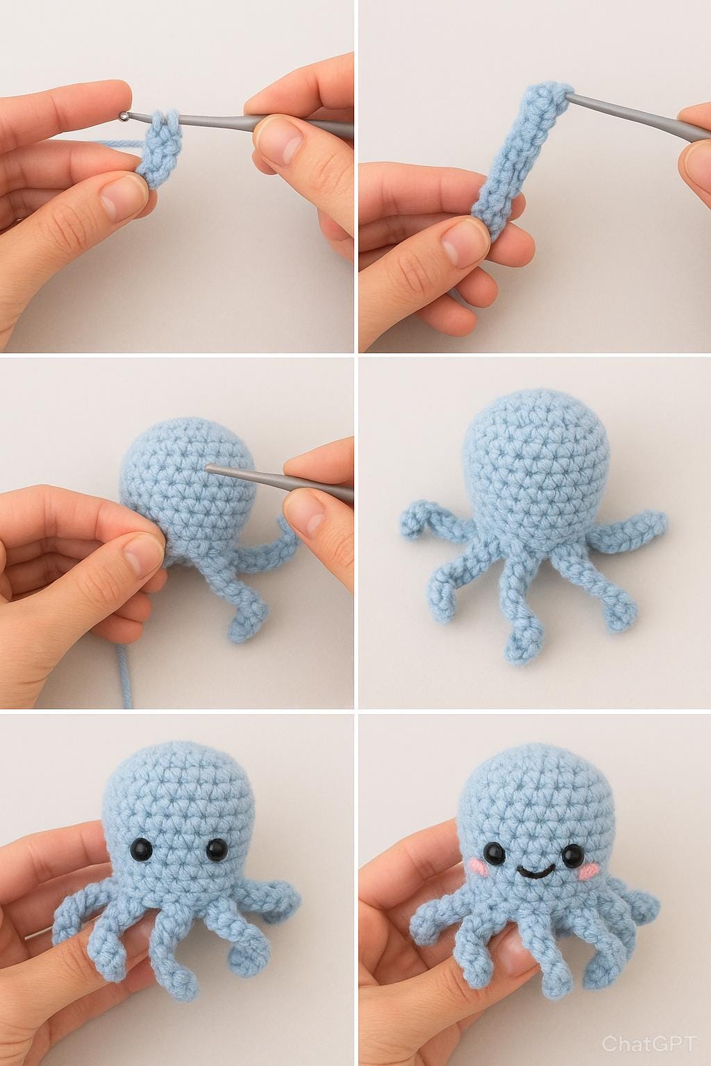 No-Sew Baby Octopus Crochet Pattern | Squishy Amigurumi PDF Tutorial BBM