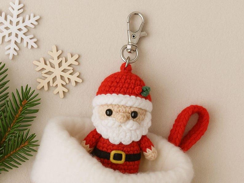 Christmas Crochet Pattern Bundle | Santa Keychain & Snowman Amigurumi | Beginner Holiday Crochet PDF BBM