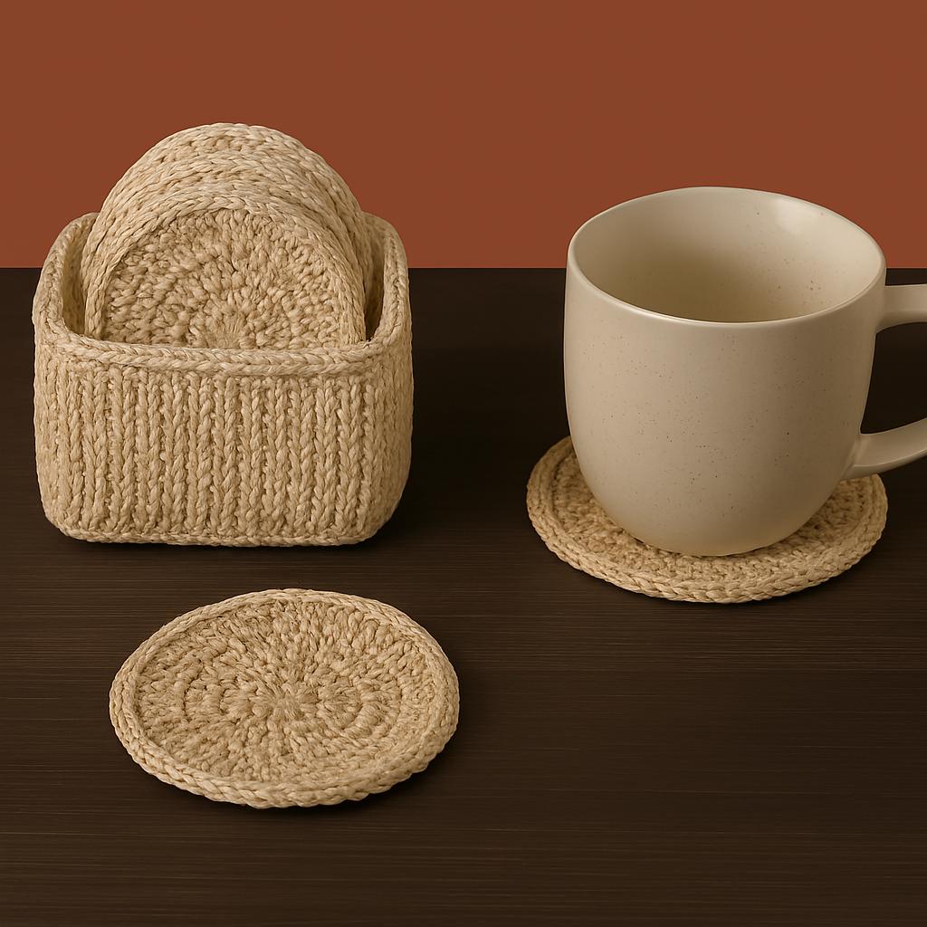 Cozy Round Coaster & Box-Style Holder Crochet Pattern | Front Gap or Solid Wall Holder BBM