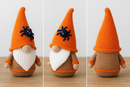 Halloween Gnome Crochet Pattern | Amigurumi Doll PDF Tutorial | DIY Spooky Crochet Decor | Beginner Friendly BBM