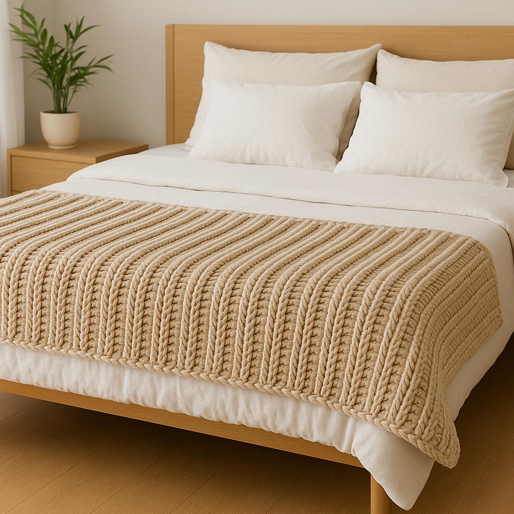 Cozy Ridge Chunky Ribbed Crochet Blanket Pattern BBM