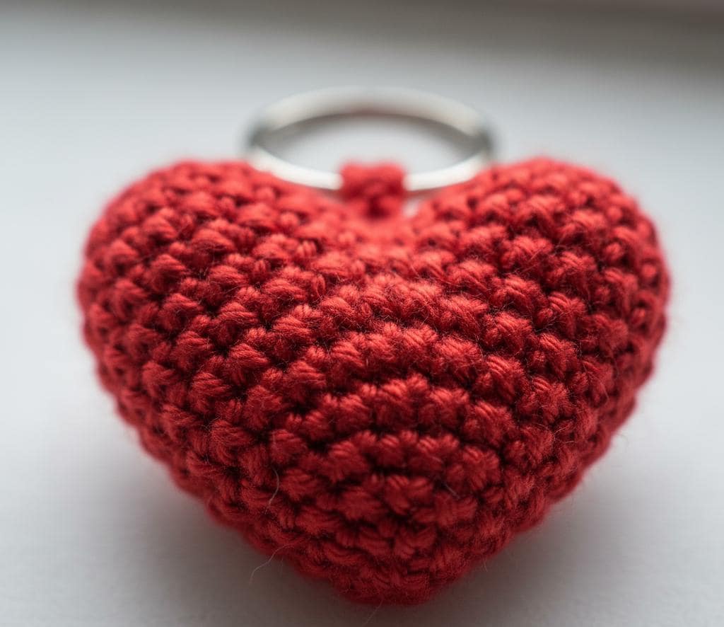 Heart Crochet Keychain Pattern PDF, Beginner Amigurumi Tutorial, Small Stuffed Plush  Gift BBM