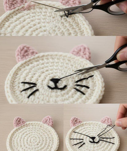 Crochet Coaster Pattern Bundle | 2 Easy PDF Patterns – Cat & Pumpkin Coaster Set BBM