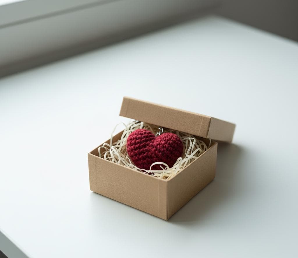 Heart Crochet Keychain Pattern PDF, Beginner Amigurumi Tutorial, Small Stuffed Plush  Gift BBM