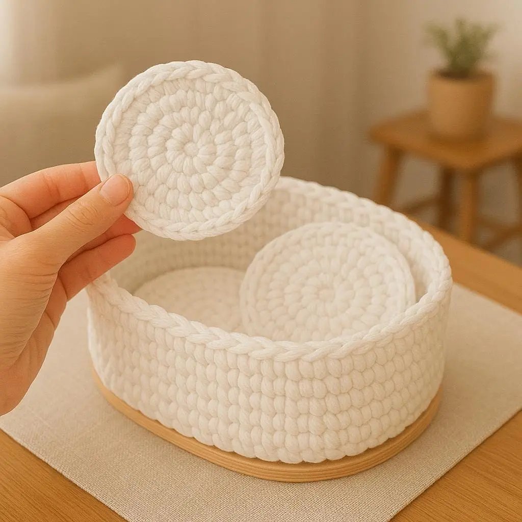 Crochet Basket & Coaster Pattern: Oval Wooden Base, Easy Home Decor (PDF Pattern BBM