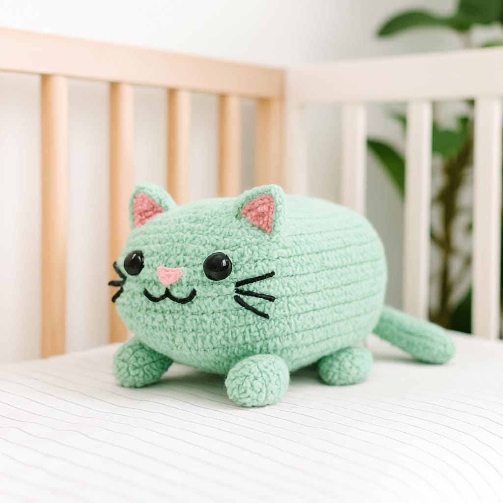 The Chonky Loaf Plush Kitty Pillow Crochet Pattern PDF | Cat pillow  | Easy Beginner Project BBM