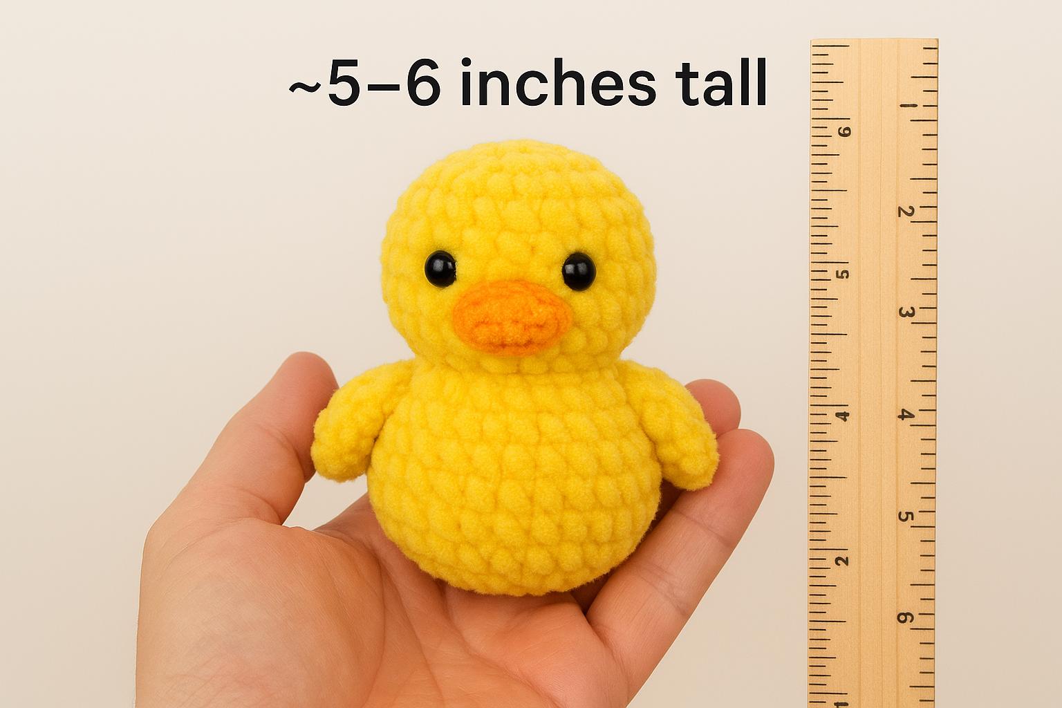 No-Sew Crochet Duck Plush Pattern | Chunky Chenille Amigurumi PDF Digital File BBM