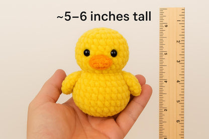 No-Sew Crochet Duck Plush Pattern | Chunky Chenille Amigurumi PDF Digital File BBM