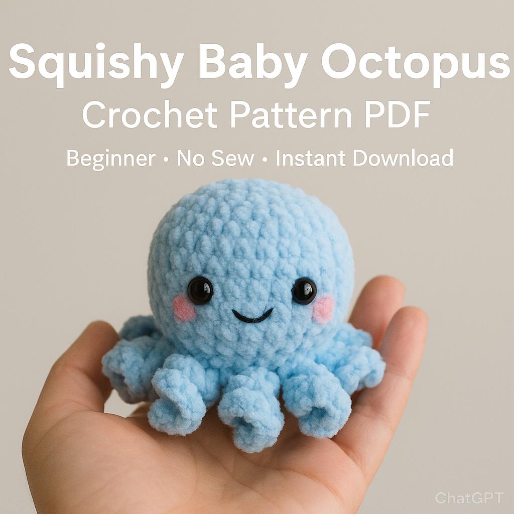 No-Sew Baby Octopus Crochet Pattern | Squishy Amigurumi PDF Tutorial BBM