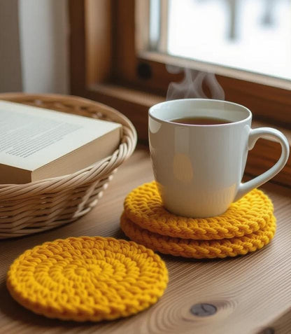 Cozy Round Coaster & Box-Style Holder Crochet Pattern | Front Gap or Solid Wall Holder BBM