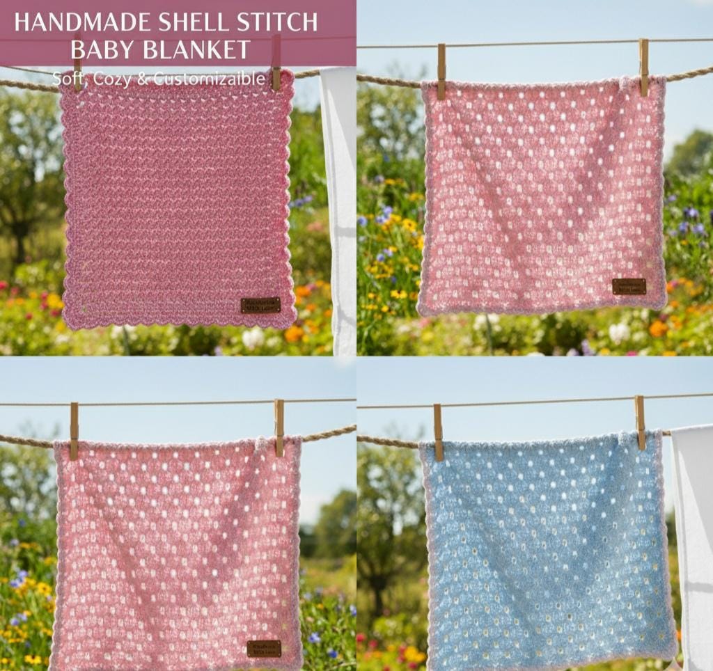 Easy Shell Stitch Crochet Baby Blanket Pattern: Beginner PDF (Digital Download BBM