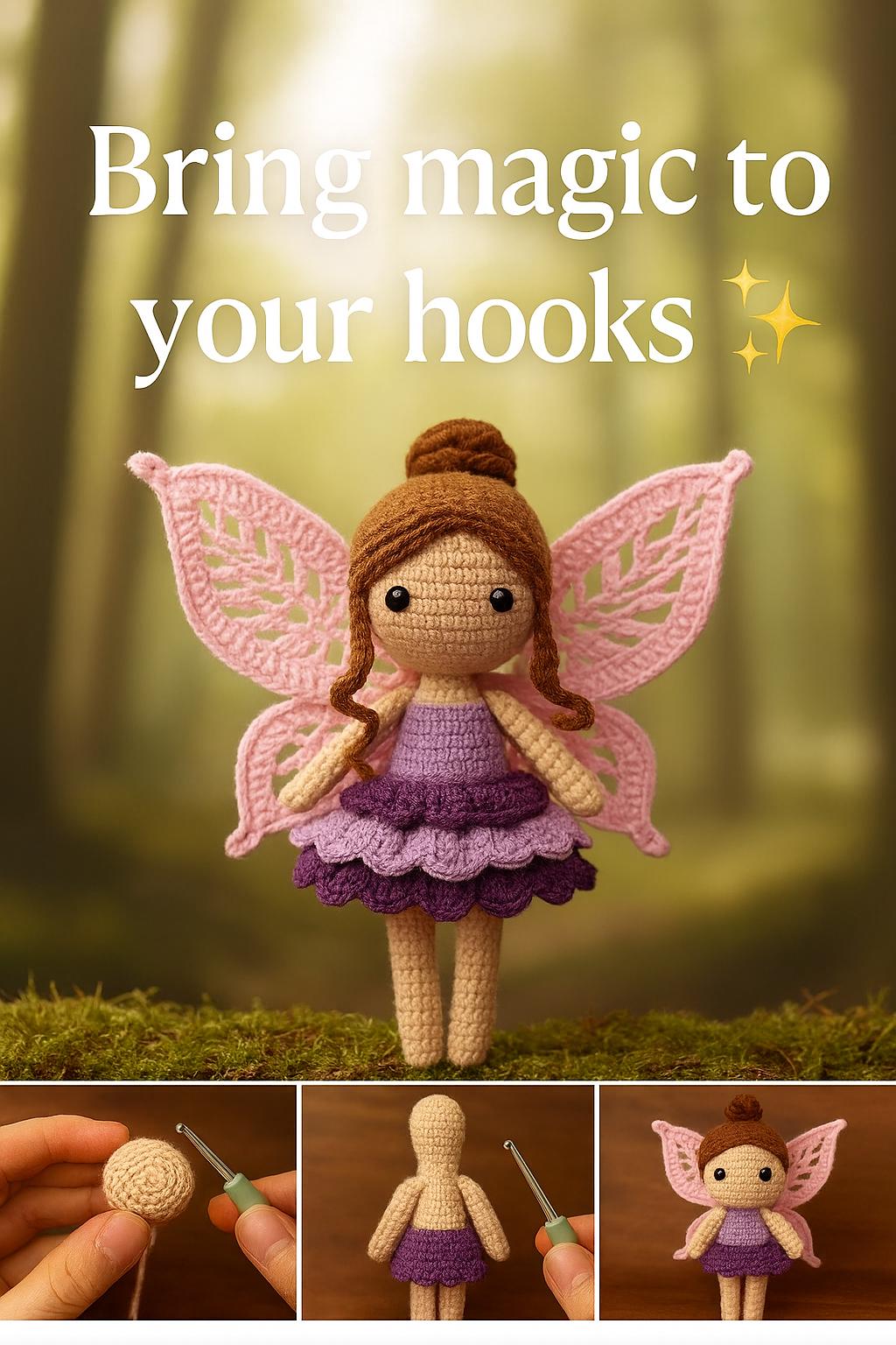 Enchanted Fairy doll Pattern PDF | Whimsical Amigurumi Doll Tutorial | Intermediate Crochet DIY BBM