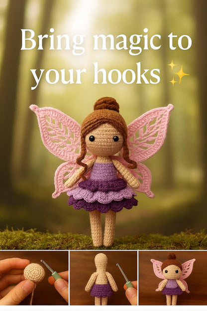 Enchanted Fairy doll Pattern PDF | Whimsical Amigurumi Doll Tutorial | Intermediate Crochet DIY BBM