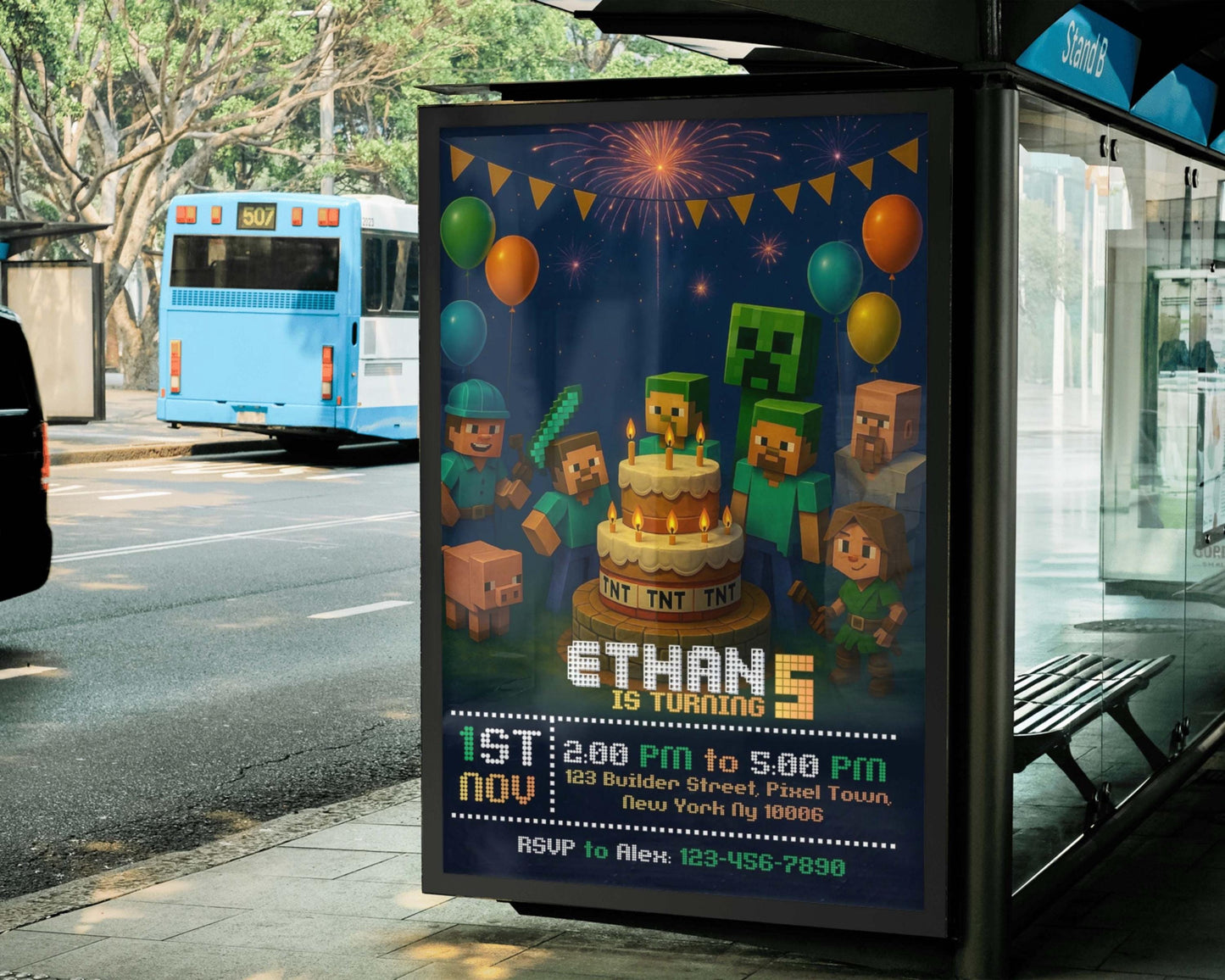 Editable Birthday Invitation for Crafters | DIY Gamer Party Template | Printable Canva Invite BBM