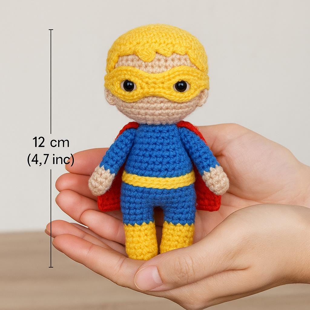 Superhero Doll Crochet Pattern | Amigurumi Beginner-Friendly PDF DIY BBM