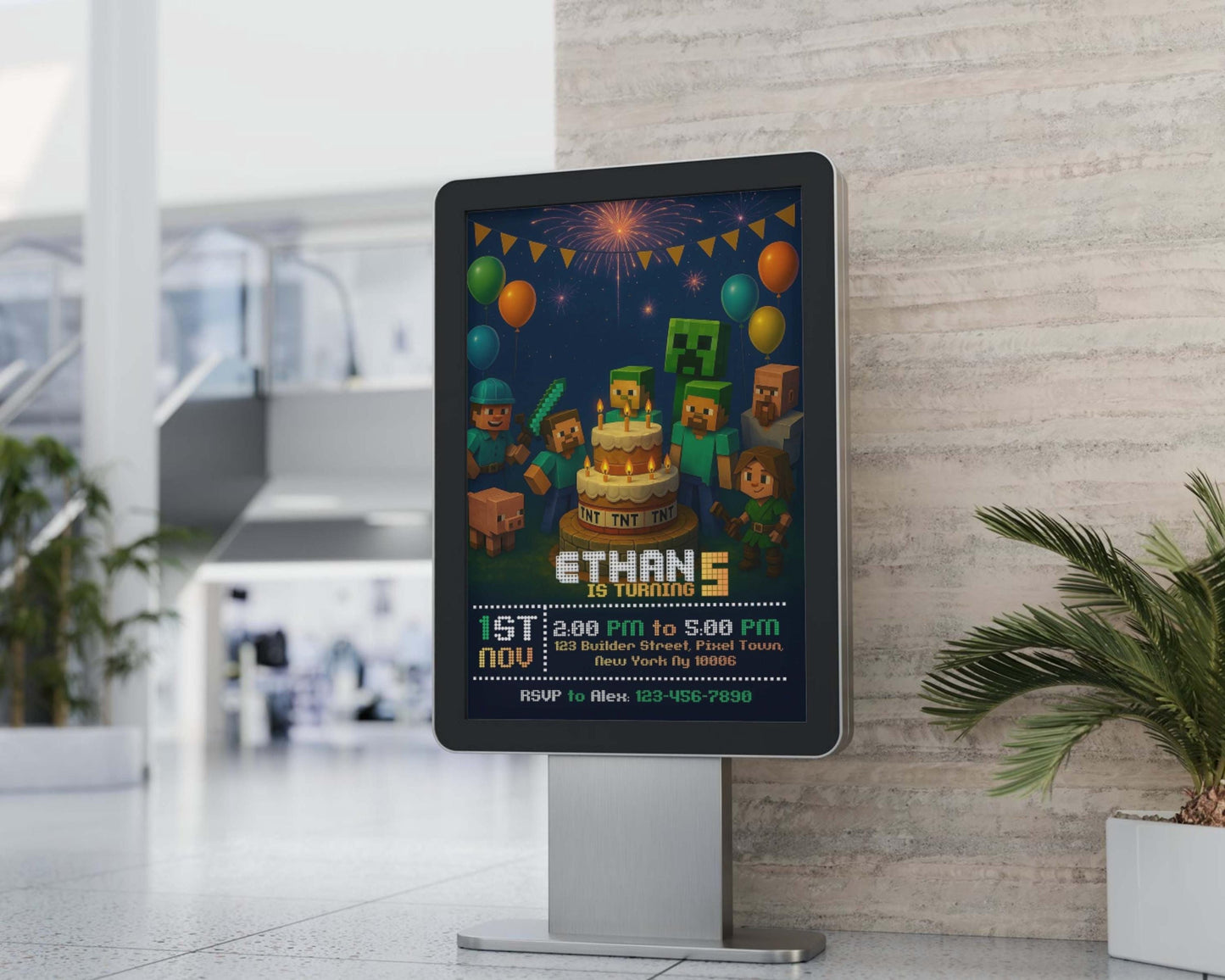 Editable Birthday Invitation for Crafters | DIY Gamer Party Template | Printable Canva Invite BBM