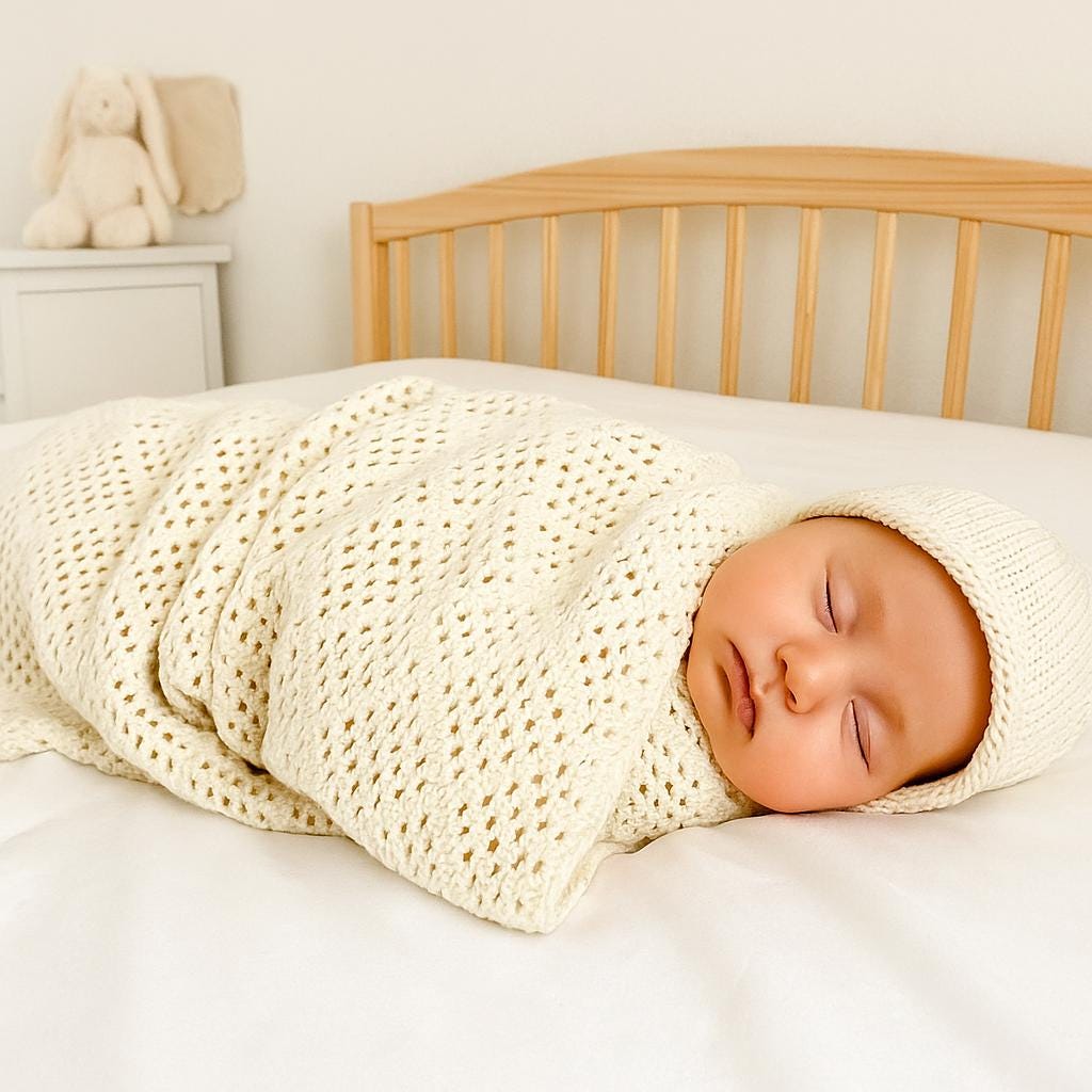 Crochet Baby Blanket Pattern PDF | Easy Summer Filet Design DIY BBM