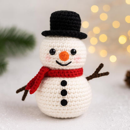 Cozy Snow Friend Crochet Pattern PDF | Amigurumi Snowman BBM