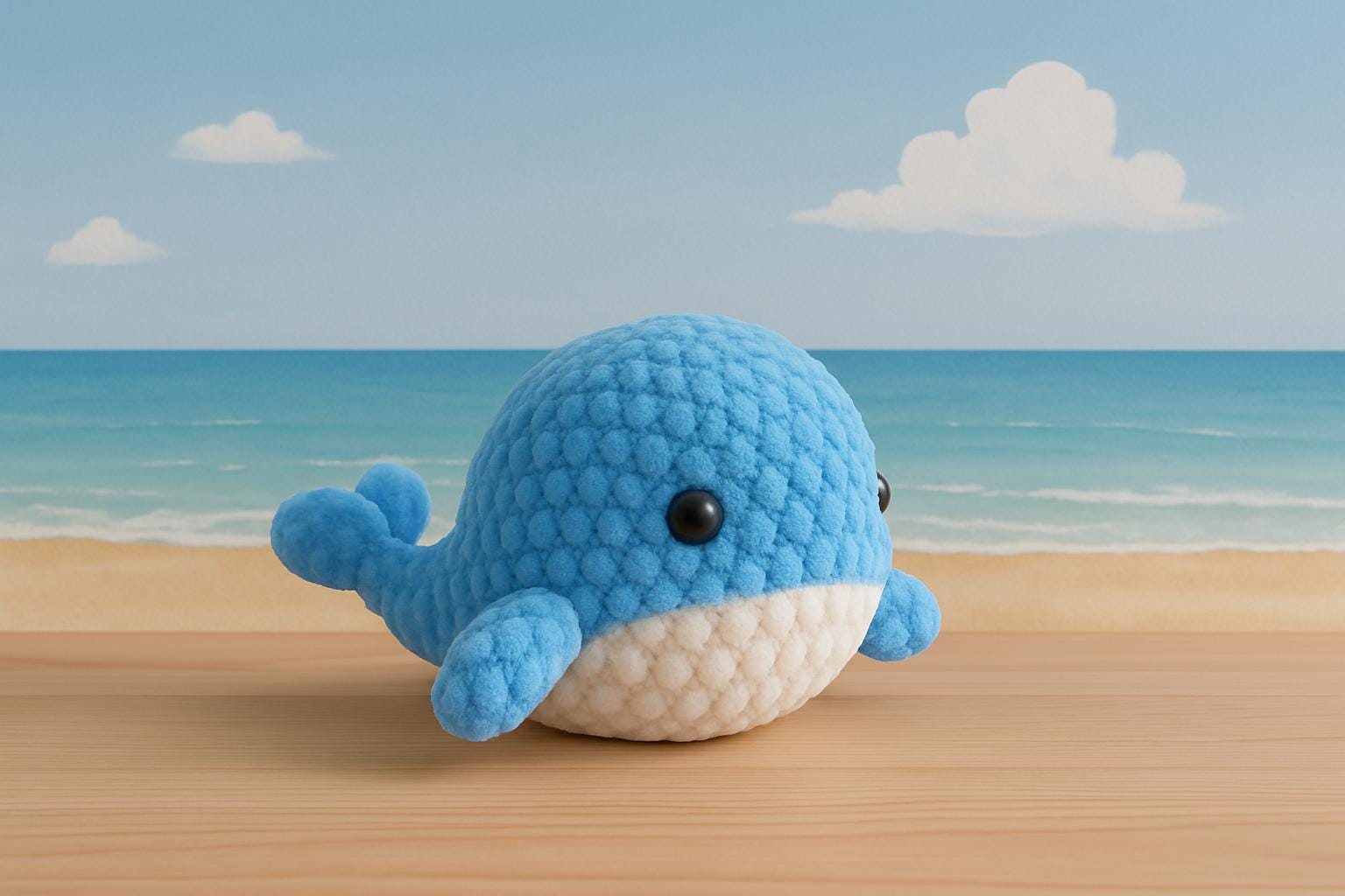 Whale Crochet Pattern PDF | Beginner Friendly No-Sew Amigurumi Plush DIY BBM