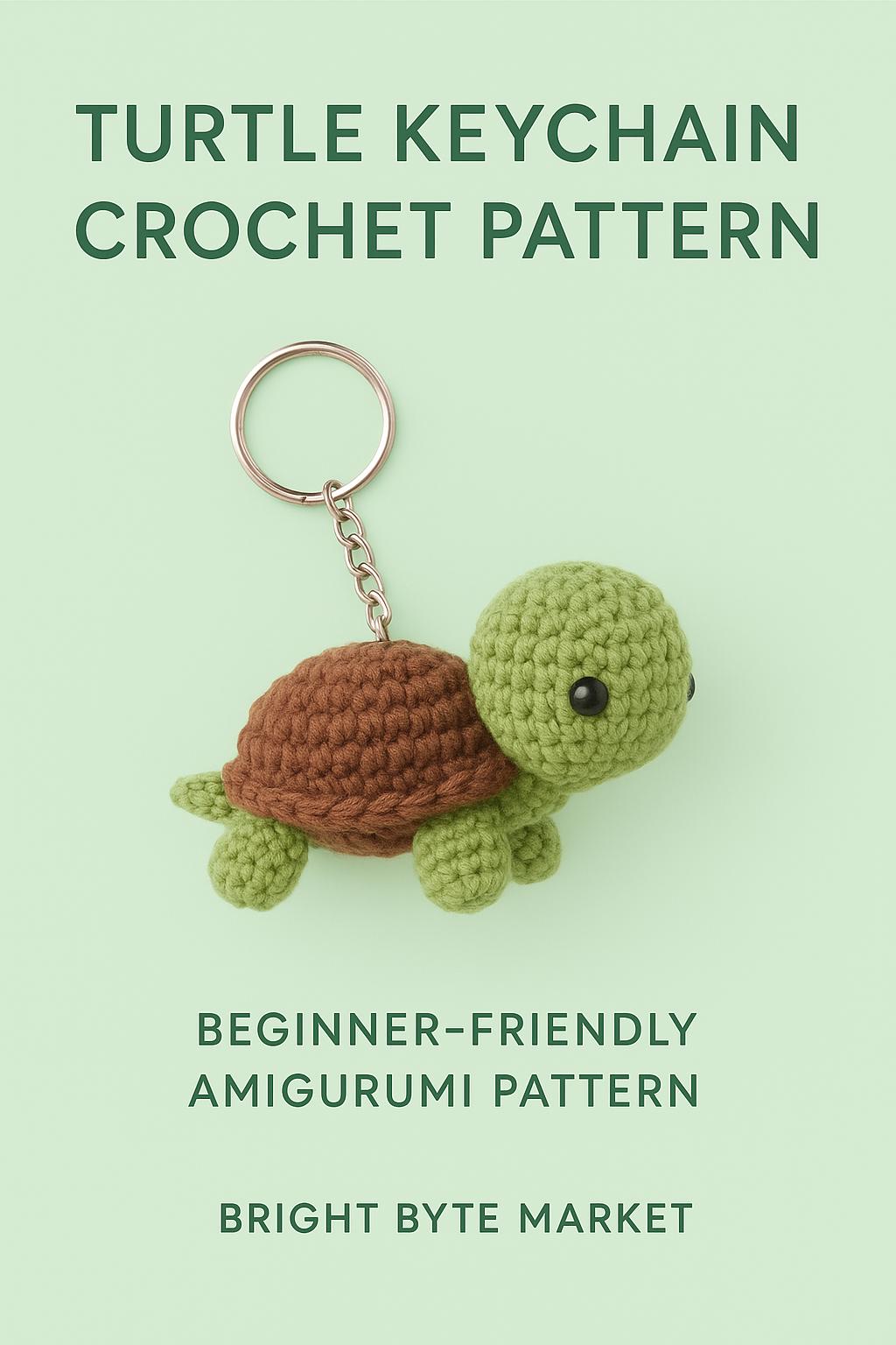Turtle Crochet Pattern PDF | Beginner-Friendly Amigurumi Keychain DIY BBM