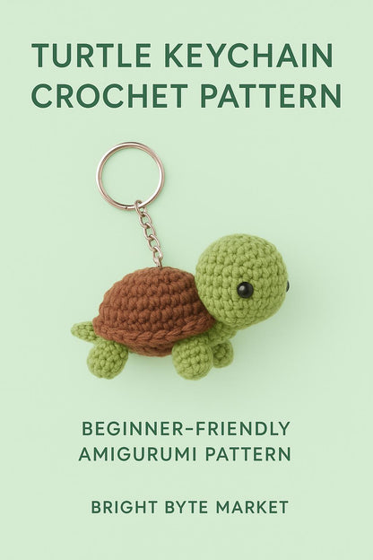 Turtle Crochet Pattern PDF | Beginner-Friendly Amigurumi Keychain DIY BBM