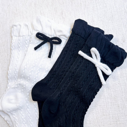 Adorable Yarn Bow Socks Set Of 2 Yiwu Liuqiao Trading Co.