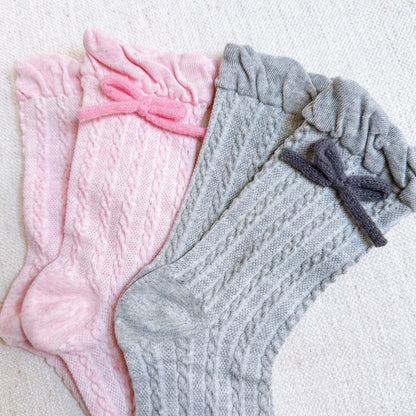 Adorable Yarn Bow Socks Set Of 2 Yiwu Liuqiao Trading Co.