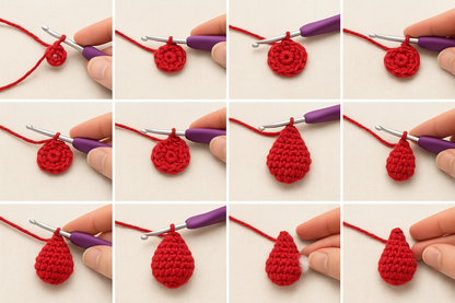 Christmas Light Bulb Crochet Pattern PDF | Easy Christmas Garland Ornament Pattern | Crochet Holiday Decoration | Amigurumi Christmas Lights Pattern BBM