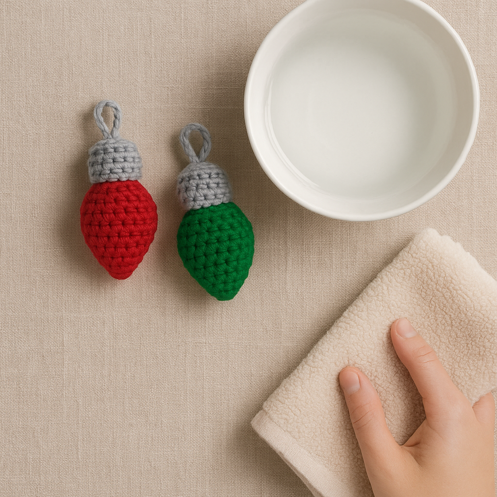 Christmas Light Bulb Crochet Pattern PDF | Easy Christmas Garland Ornament Pattern | Crochet Holiday Decoration | Amigurumi Christmas Lights Pattern BBM