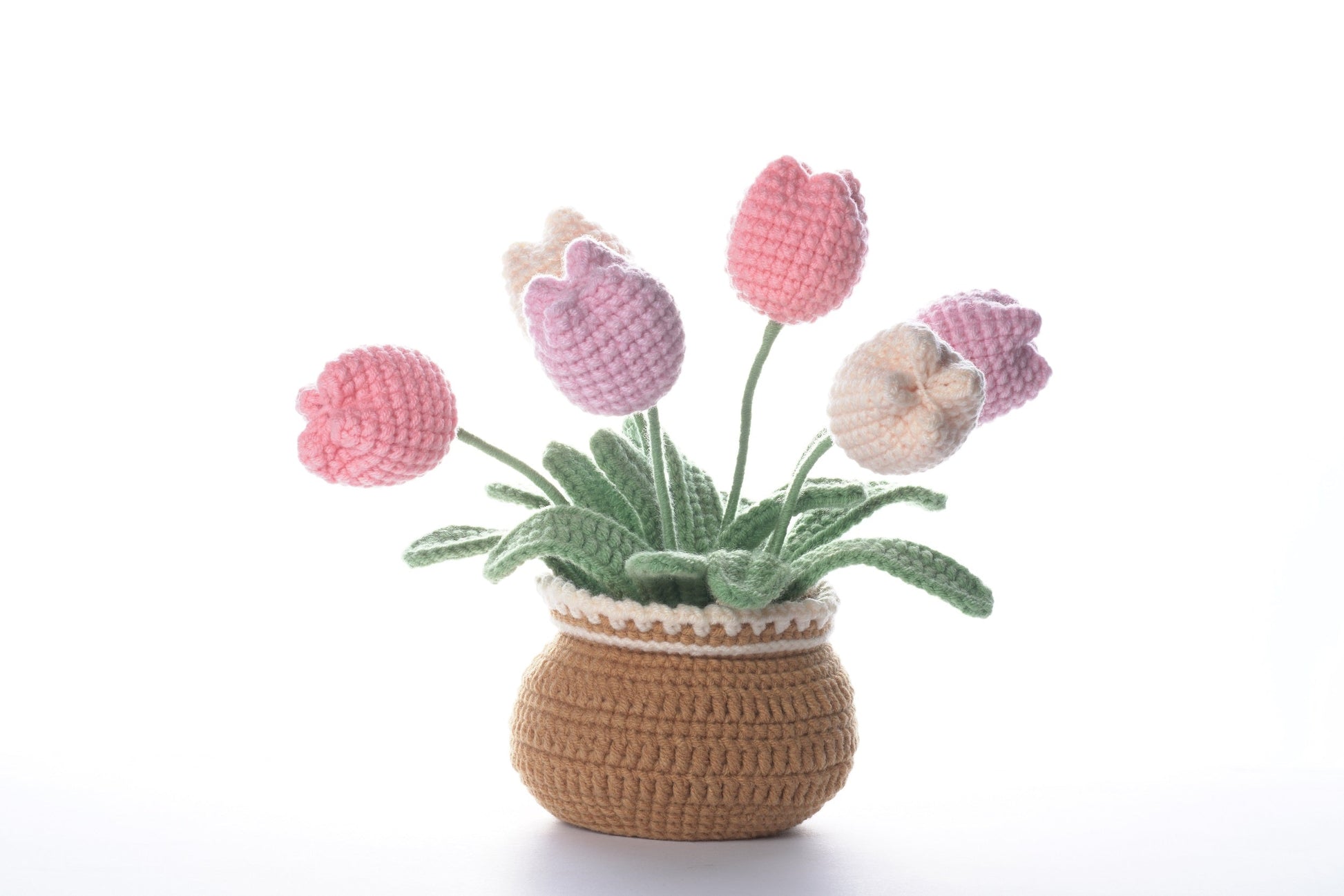 Tulips in Bloom. Potted Flower Amigurumi DIY Crochet Kit Wizardi F07N8-M30 Wizardi