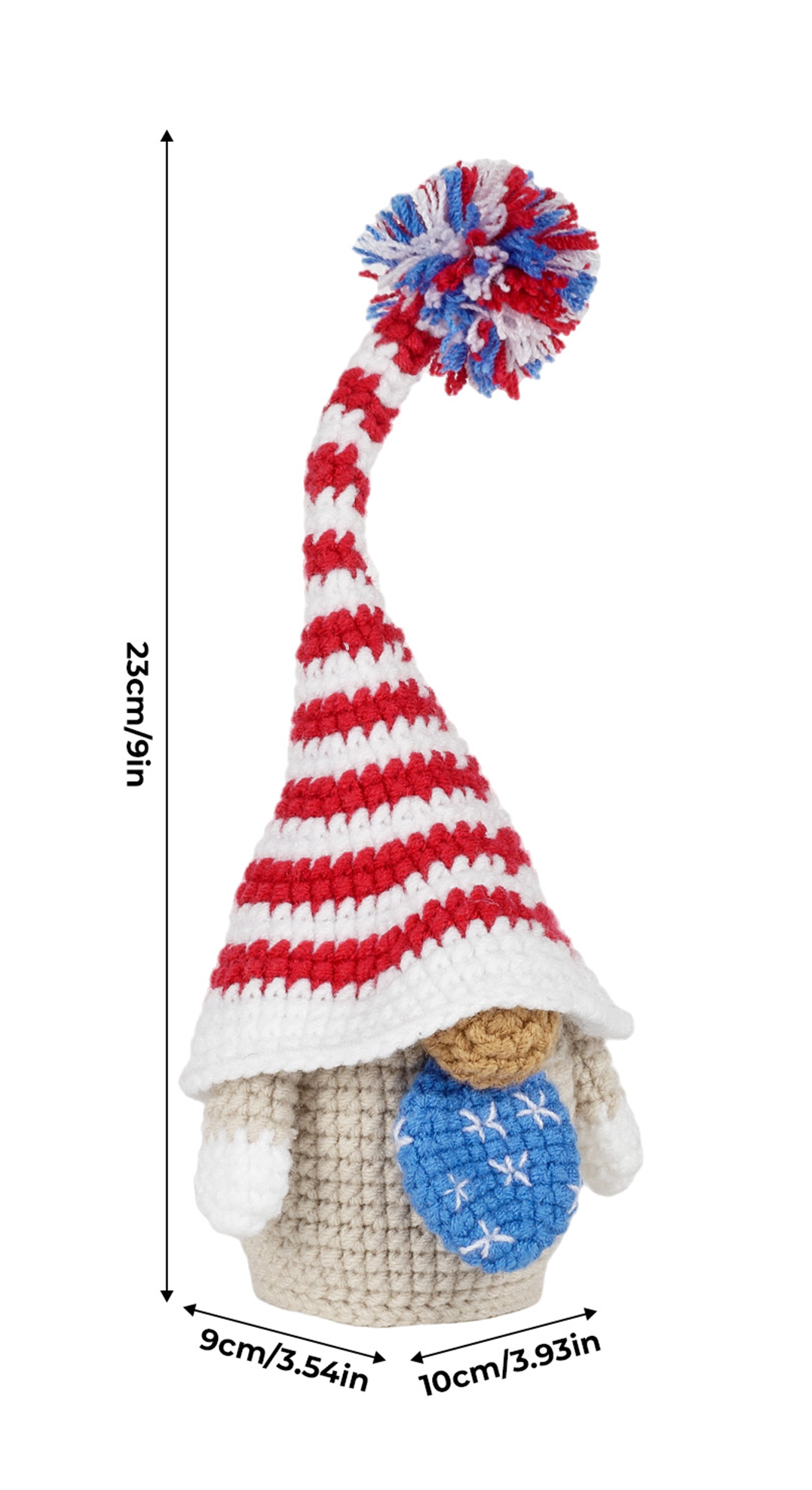 Patriotic Gnome Amigurumi DIY Crochet Kit Wizardi F07N8-M195 Wizardi