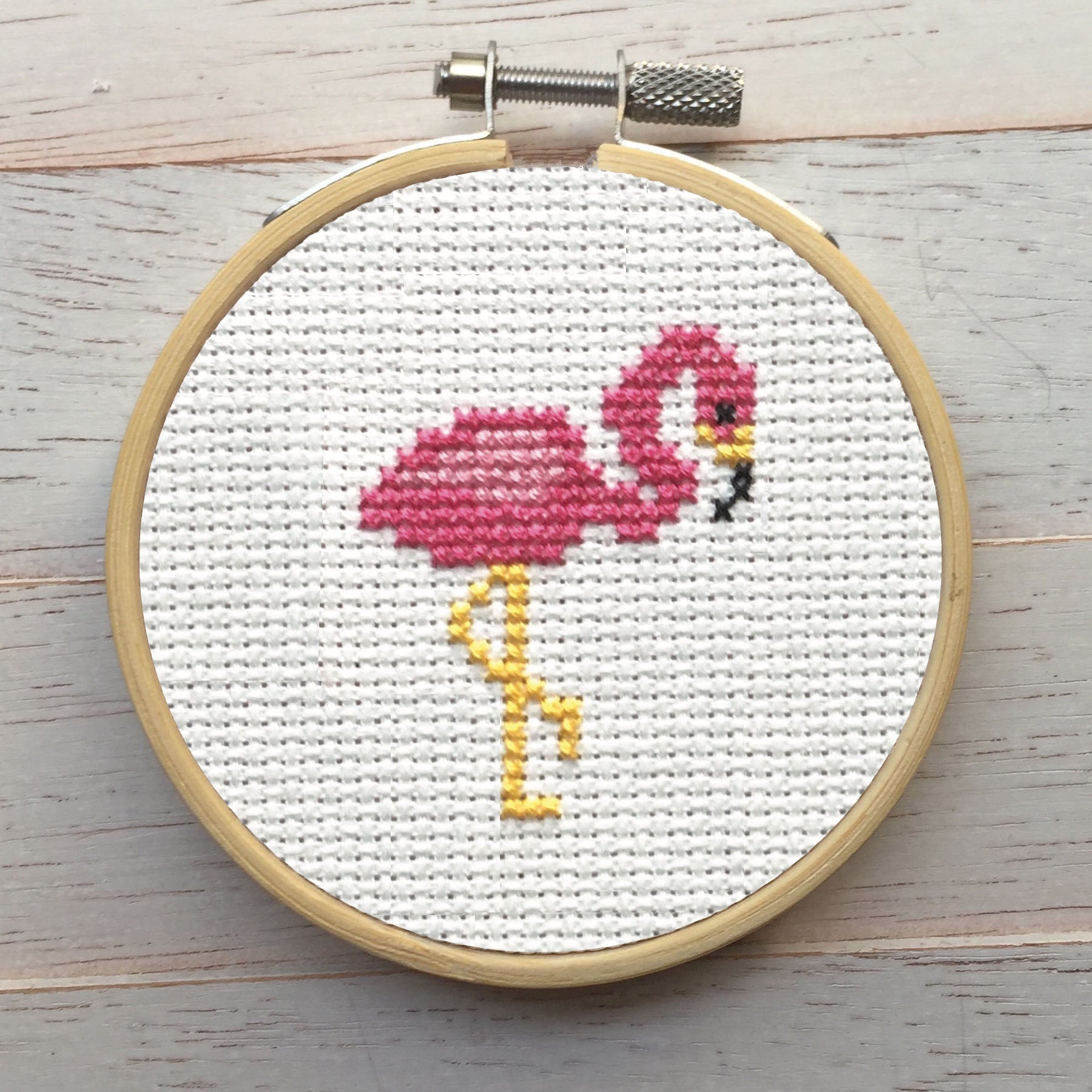 Flamingo Cross Stitch Kit Spot Colors