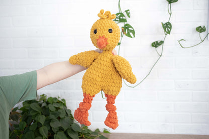 Crochet Chick Lovey, Crochet Stuffed Animal, Amigurumi Chickie Snuggler The McGarvey Workshop