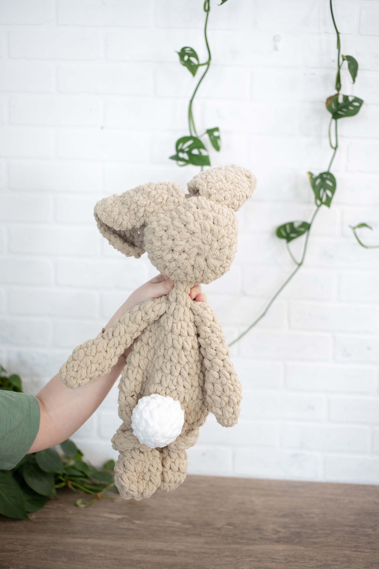 Crochet Bunny Dog Lovey, Crochet Stuffed Animal, Amigurumi Bunny Snuggler The McGarvey Workshop