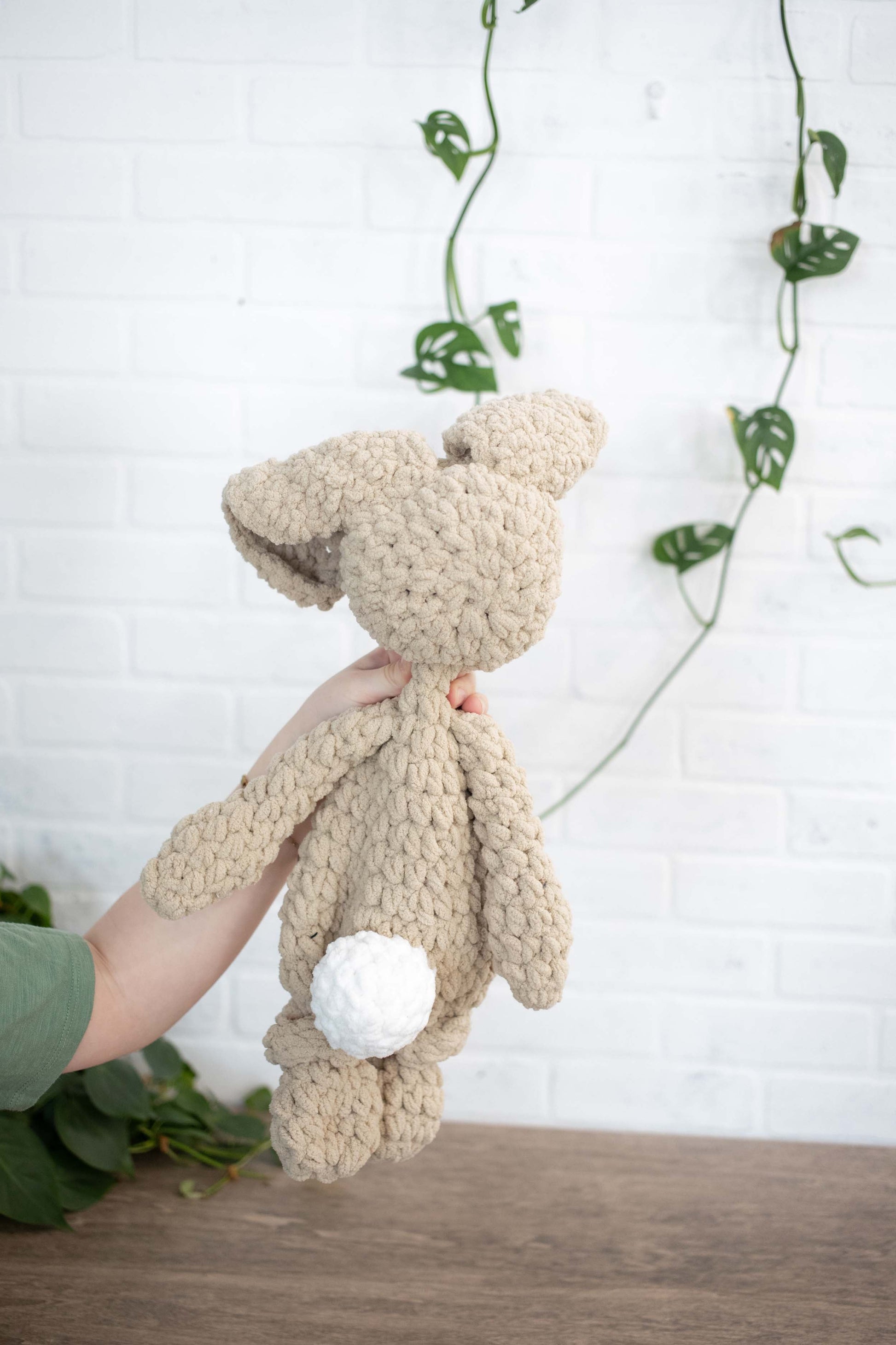 Crochet Bunny Dog Lovey, Crochet Stuffed Animal, Amigurumi Bunny Snuggler The McGarvey Workshop