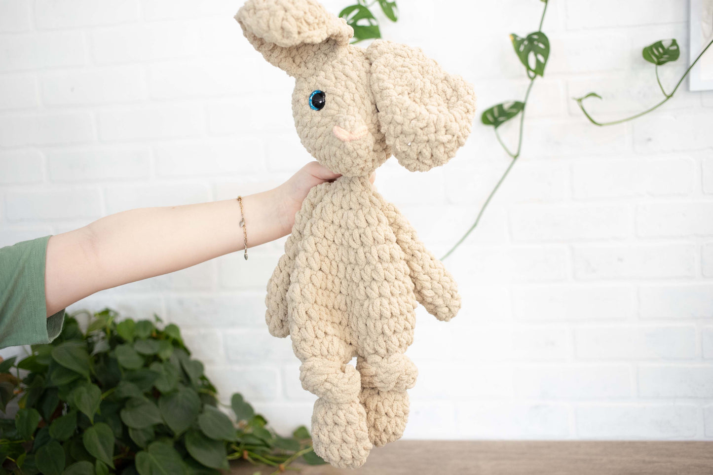 Crochet Bunny Dog Lovey, Crochet Stuffed Animal, Amigurumi Bunny Snuggler The McGarvey Workshop