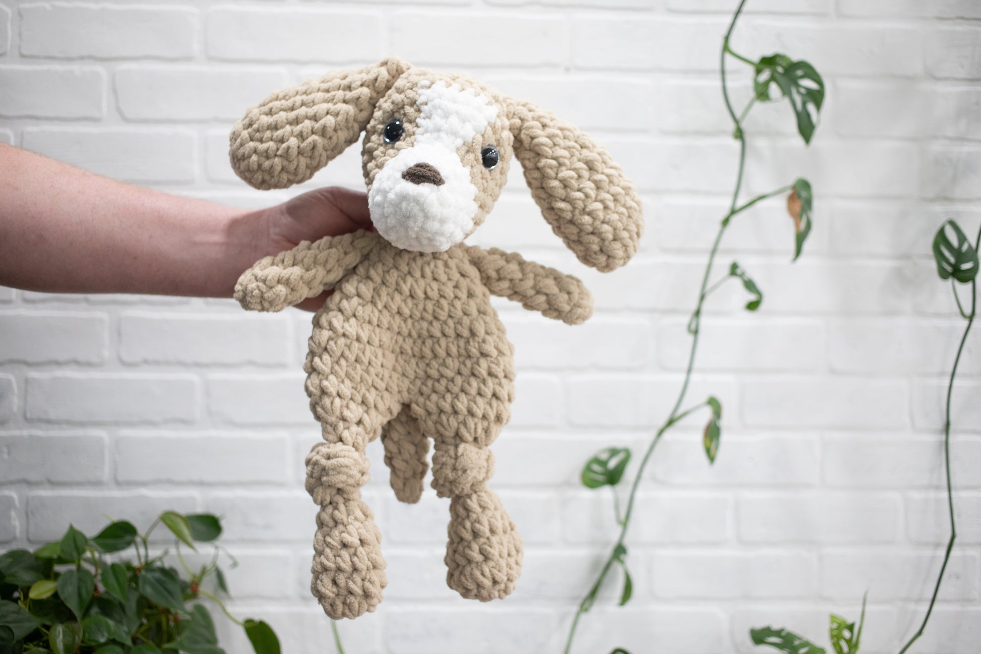 Crochet Puppy Dog Lovey, Crochet Stuffed Animal, Amigurumi Puppy Snuggler The McGarvey Workshop